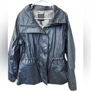 GILI Women’s Utility Jacket Black Camouflage Line 100% Cotton G.I.L.I. Size 14